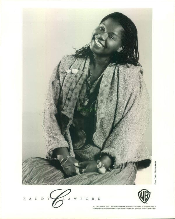 Press Photo: RANDY CRAWFORD 8x10 B&W 1989