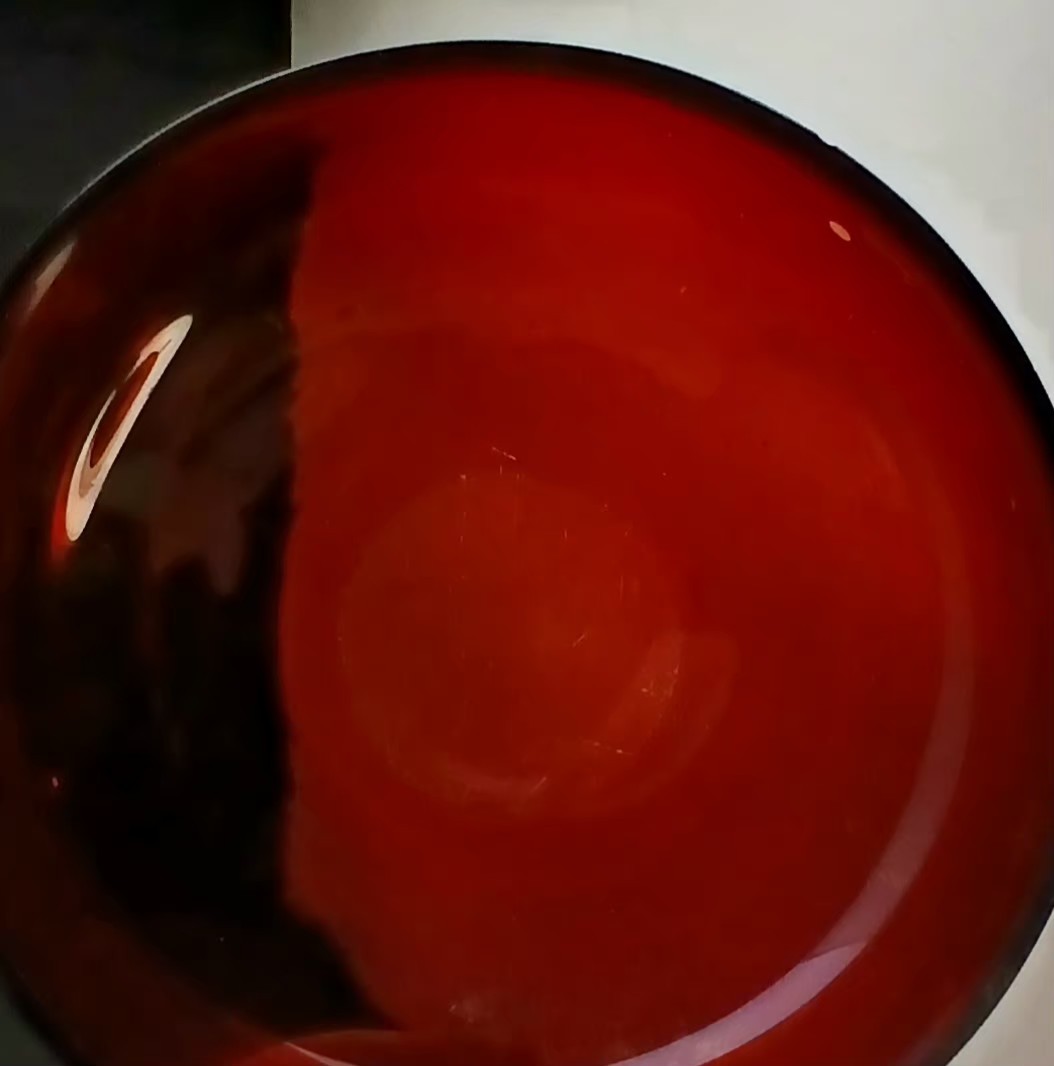 Early Antique Original Silver Plate Ruby Glass Center Goat Head Monteith Compote