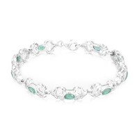 Cavill Smaragd Armband Damen 925 Silber 3,87Ct Ovalschliff Edelstein