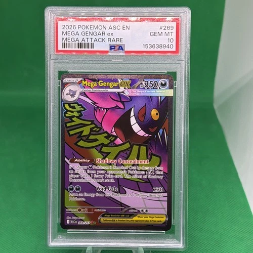 2026 POKEMON ASC EN-ASCENDED HEROES MEGA ATTACK RARE #269 MEGA GENGAR EX PSA 10