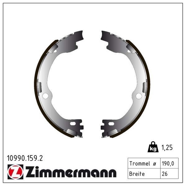 Zimmermann 10990.159.2 Bremsbackensatz, Feststellbremse-image