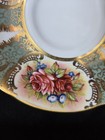 Vintage Paragon Cup Saucer Sage Green W Gold Filigree Roses England Bone China — photo 3