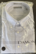 Damon Easy Care Men s 18 36/37 Tall Dress Casual Shirt Long Sleeve LT Blue NWT.