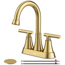 Durable Stainless Steel 2-Handle Brushed Gold Faucet