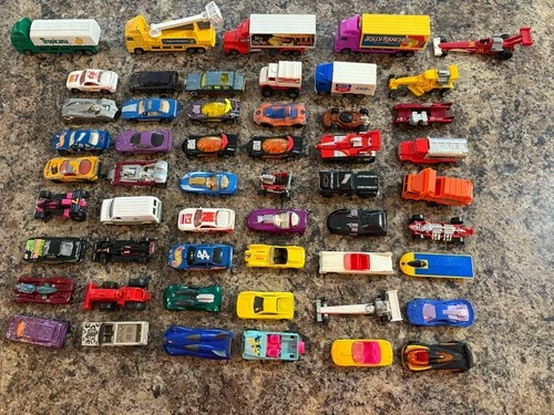 Hot Wheels 1990s Collectors Lot Of 53 Cars, Trucks, Semi Vintage