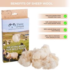 Natural Nesting Material for Birds - 100% Natural British Sheep Wool. Warm Soft.