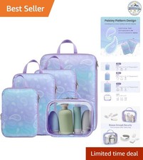 Compression Packing Cubes 6-Piece Set Lightweight Expandable Travel Organizers