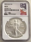 2003 $1 American Silver Eagle NGC MS70 Mercanti Signed - Nice Coin