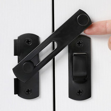 3 Packs Flip Latch Gate Latches,3.93  X 2.75  Black Safety Door Lock for Barn