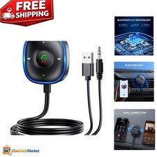Bluetooth 5.3 Aux Car Adapter: Dual Connection  Clear Calls in Compact Design