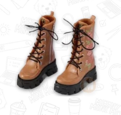 Mini Brands ZURU Fashion Series 4 Floral Brown Boots   1:6 Scale Doll Shoes