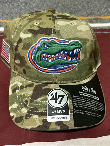 ‘47 Mvp Florida Gators Camo Oht Usa American Flag Adjustable Hat Cap New