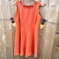 Ann Taylor Loft Womens Tank Dress Size 4 Burnt Orange Zipper Knee Length Boho