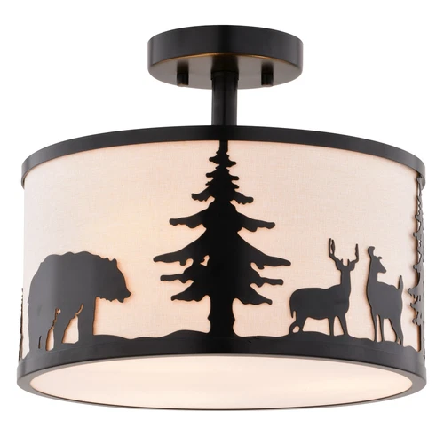 Acadia 13-in. W 3 Light Semi-Flush Bronze - Picture 1 of 6