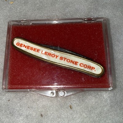 Vintage Colonial Prov R. I. Genesee Leroy Stone Corp Advertising Knife