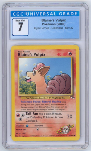 Blaine's Vulpix (Unlimited) graded CGC 7 for sale on eBay