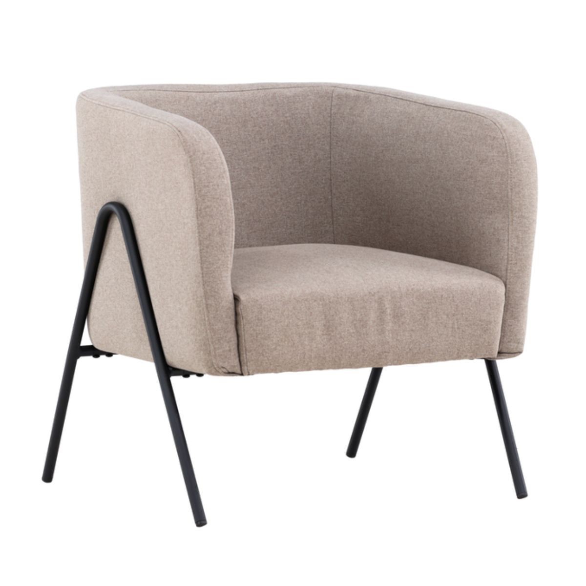 Fauteuil design haut de gamme Rika tissu beige épuré