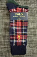 Polo Ralph Lauren Tartan 2-Pair Of Socks Red Blue