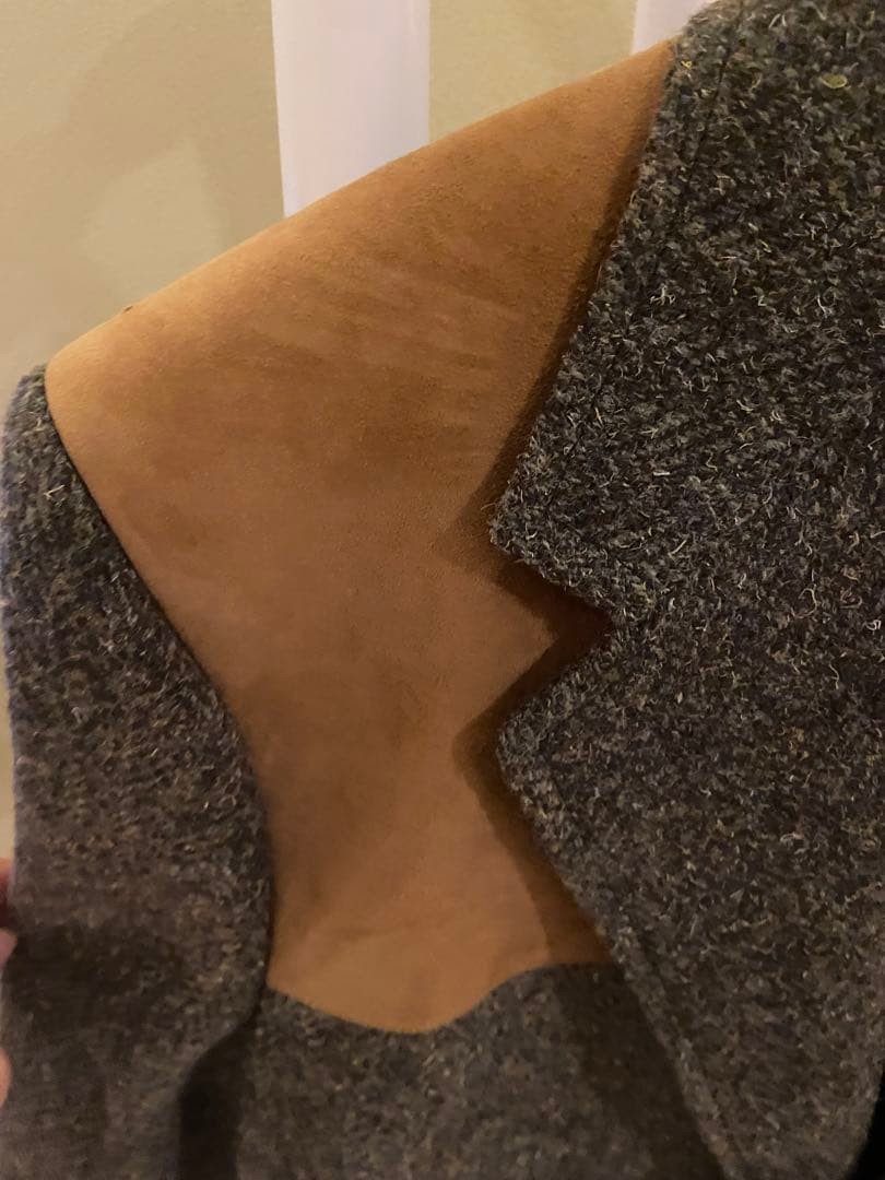 Wool Gray Patchwork Tailored Oversized Jacket Men… - image 5