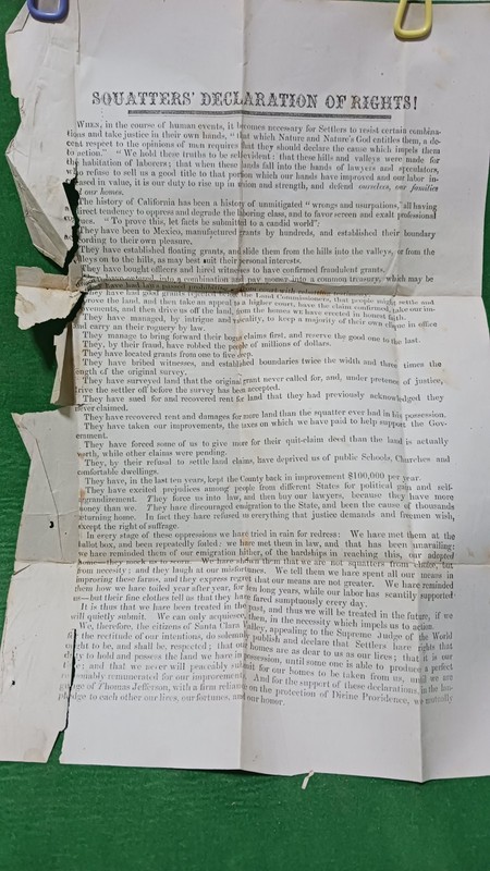 CALIFORNIA SQUATTERS DECLARATION OF RIGHTS