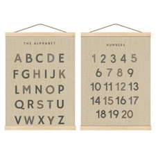 Alphabet Numbers Poster Hanger Frame Set of 2, Retro Alphabet Numbers ABC 123...