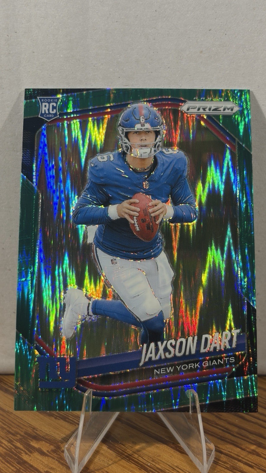 2025 Panini Prizm - Rookies Jaxson Dart #332 Green Flash Prizm (RC)