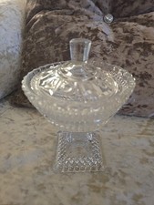 Vintage Waterford Crystal Small Dresser or Candy Dish w/Lid Glandore Pattern
