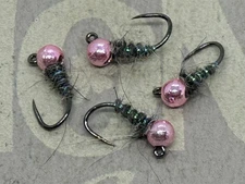 4ea. Jigged Walt's Sexy Worms in Pepperbox size #14. Excellent Euro nymph.