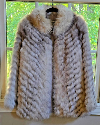 SAGA FOX Genuine Silver Fox Fur Jacket SIZE LGE. | eBay