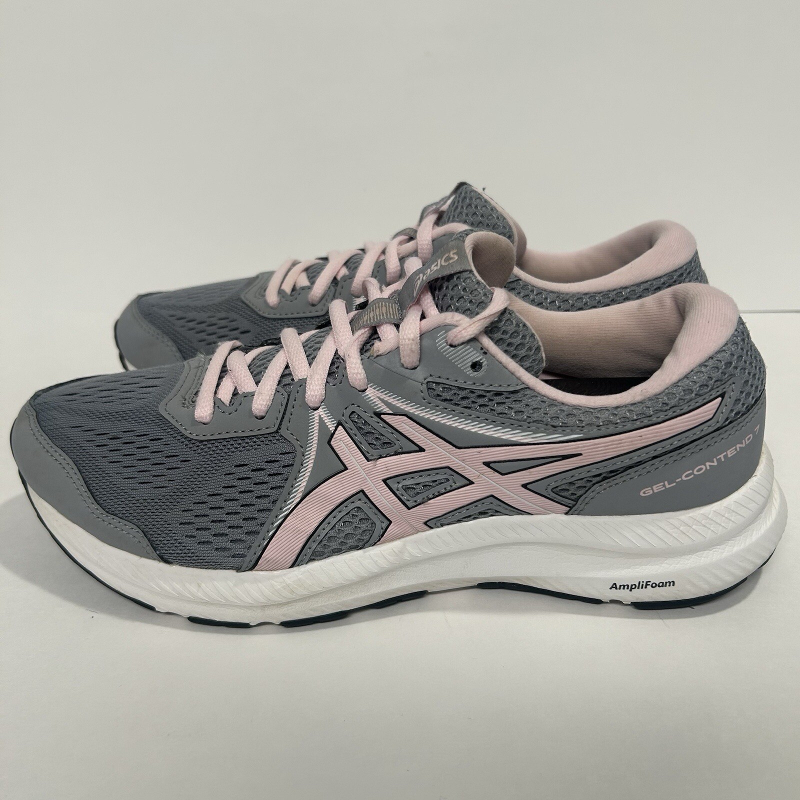 ASICS Gel Contend 7 Shoes Women's Size 8.5 Black Pink Running Sneakers EUC