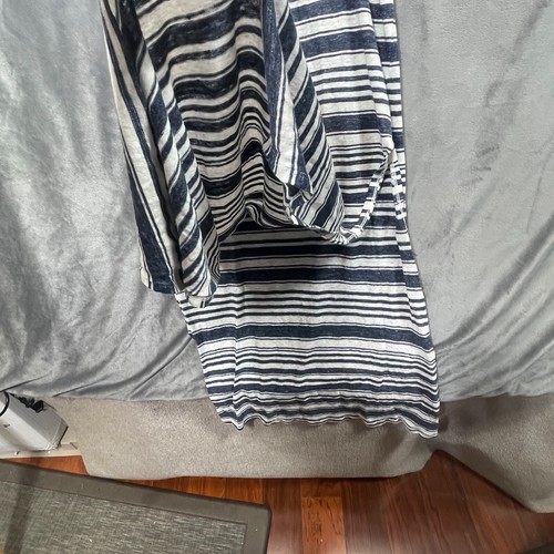 Maxi abito donna velluto Graham & Spencer extra small blu a righe lino Yuelle - Foto 3 di 11