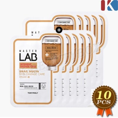 TONYMOLY Master Lab Mask Sheet 19g x 10pcs Snail Mucin Skin Care Mask Sheets New
