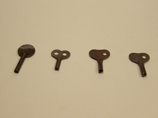 Four Vintage Roller Skate Keys Metal 3 square fit , 1 round fit music box key
