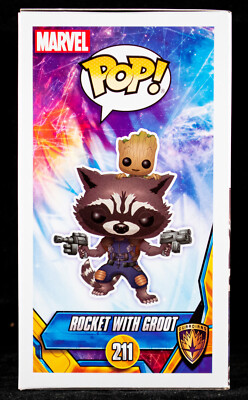 Funko Pop! Rocket With Groot #211 w/ Protector Marvel Collector