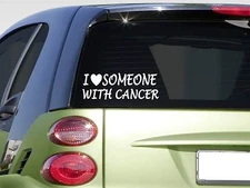 I love someone with Cancer sticker *H374* 8" awareness relay lymphoma cure