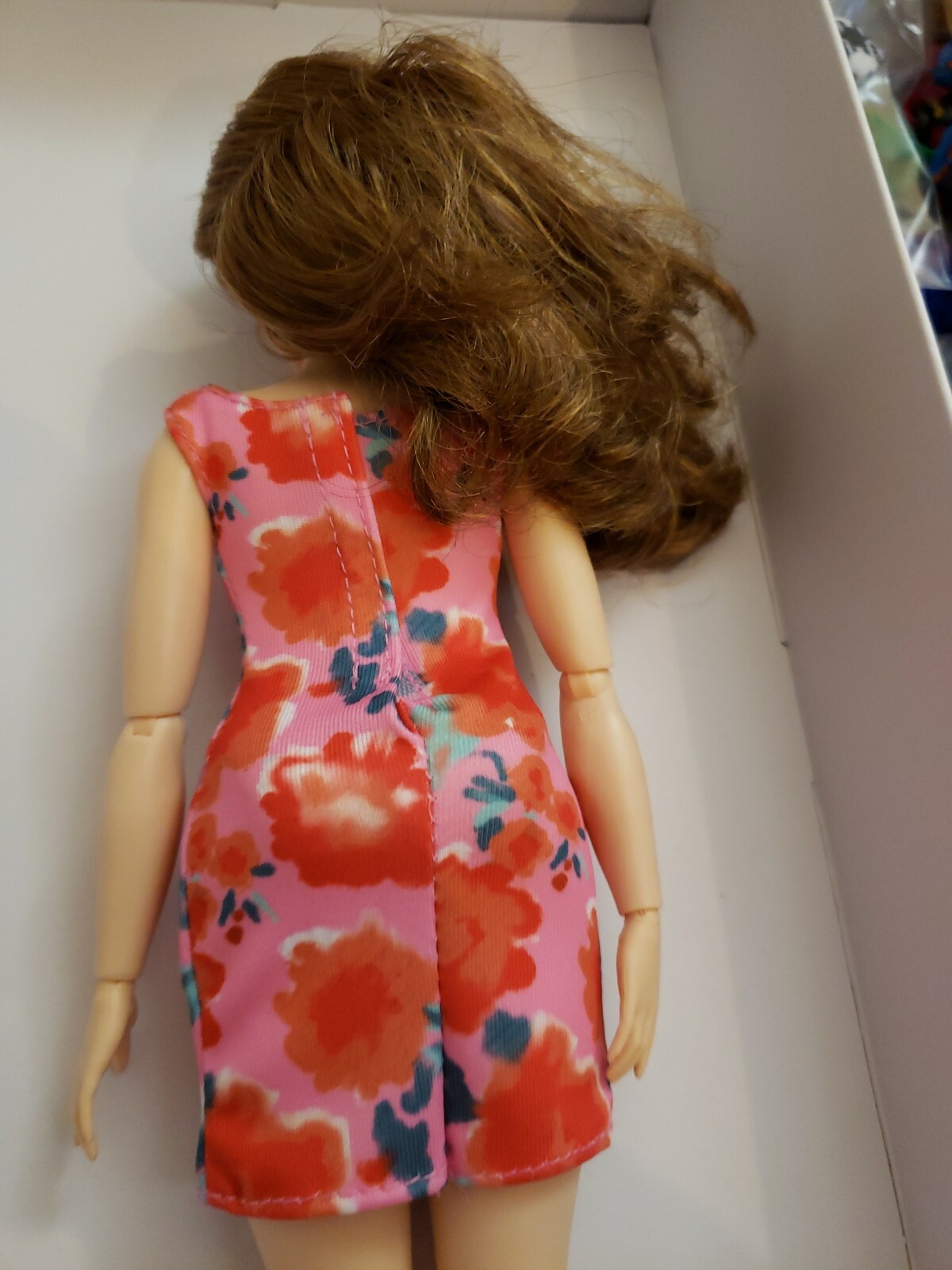 Barbie doll CLOTHES, NEW CURVY FASHIONISTA  PINK FLORAL  DRESS