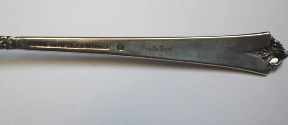 Cucharadita de plata esterlina Royal Crest 1942 patrón rosa castillo 6-1/8" de largo Foto 3 de 3