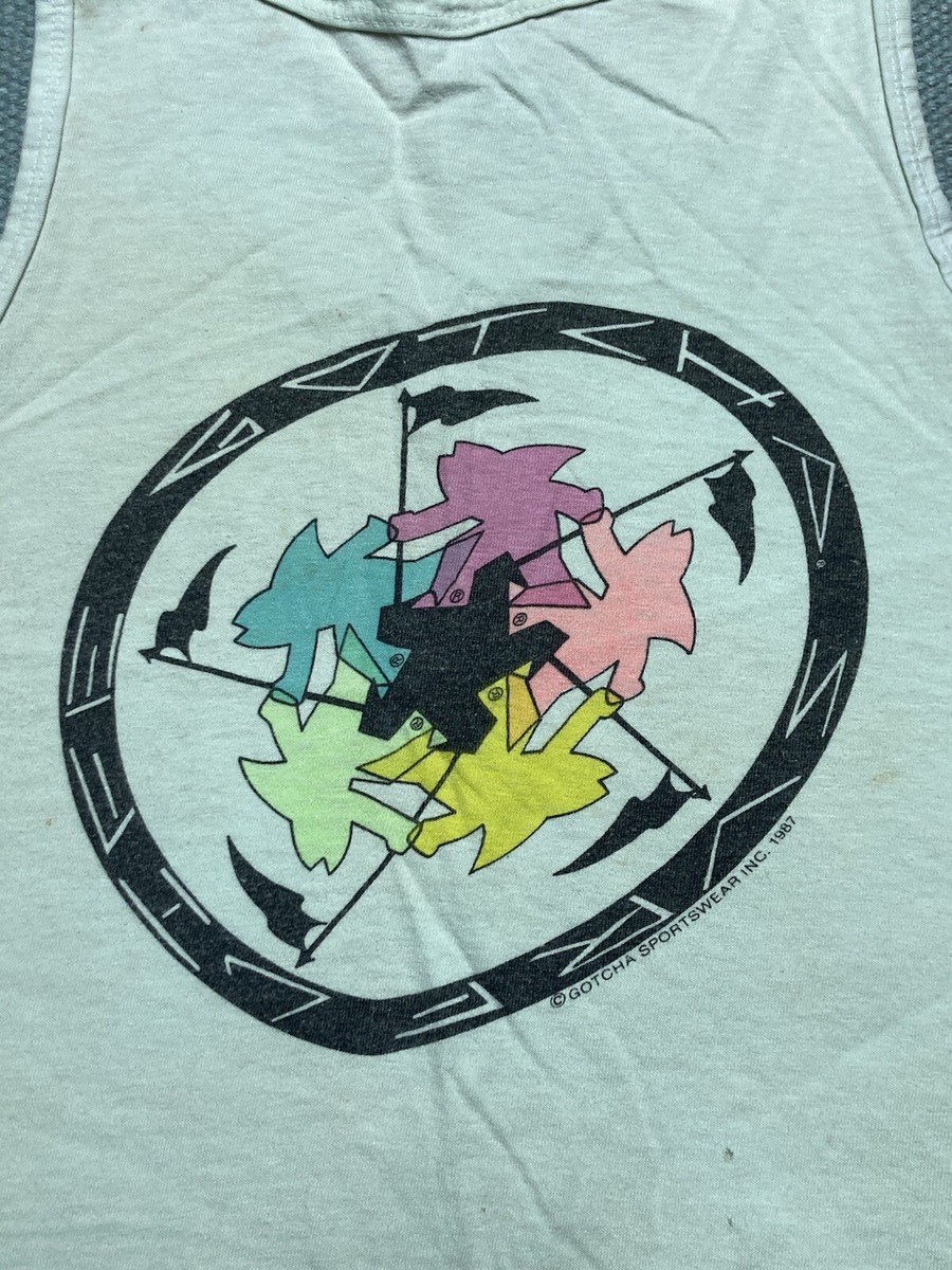 80s GOTCHA SPORTSWEAR スケータープリント スウェット Vintage 80s gotcha sportswear tank top sleeveless t shirt surf