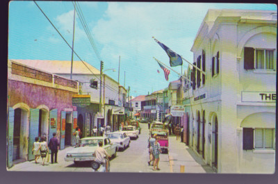 Carte Postale Vintage – Rue East Street, St. Thomas, Îles Vierges (b52262)