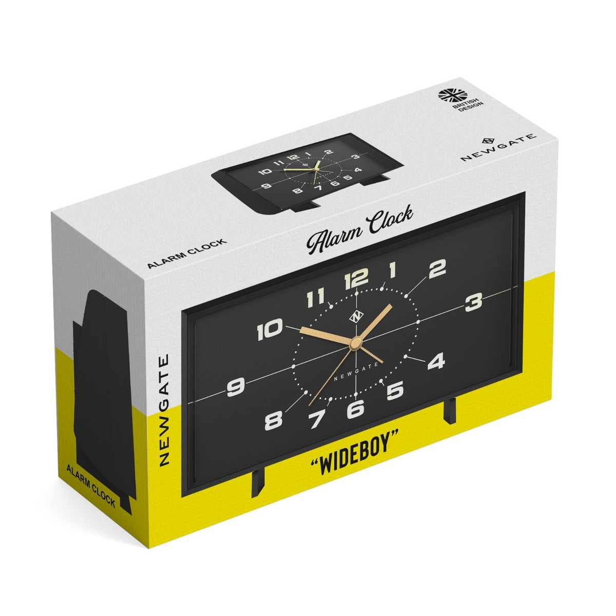 Newgate® - Wideboy Alarm Clock - Black Retro Matching Arabic Dial