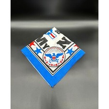 Vintage USA Handkerchief Hankie Patriotic Armed Forces Red White Blue July 4th