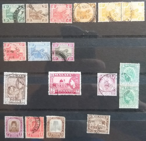 18 Stamps Malaya States (Malaysia) Pahang, Penang, Perak, Trengganu Selangor CKT - 第 1/1 張圖片