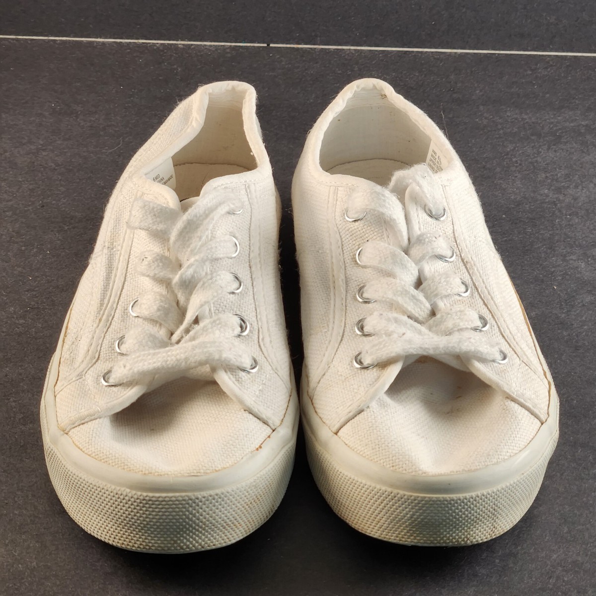 Candies All White Vintage Square Toe Flat Sneakers Shoes Size 6 | eBay