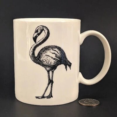 Elegant Kingston Pink Flamingo Bone China Ceramic Pottery Mug Cup Tea Coffee