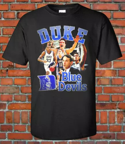 Duke Blue Devils 90s Vintage Bootleg Tee NCAA Basketball National Champs Fina...