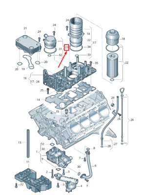 NEU AUDI Q7 4L MOTORÖLABSETZER ABSCHEIDER 057103495AB ORIGINAL