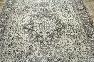 9X6 1940's MUSEUM ANTIQUE HAND KNOTTED VEGETABLE DYE HERIZZ TABRIZZ WOOL RUG