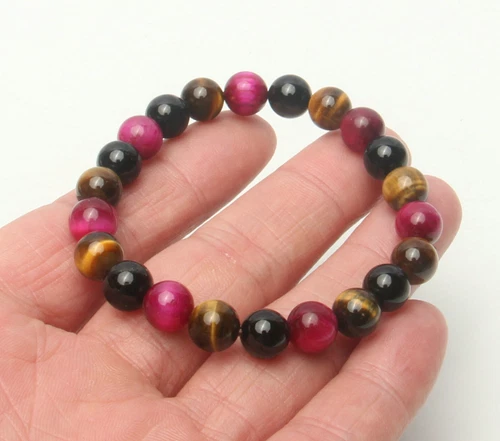 8 mm Natur Tigerauge Reiki Edelstein Armband Kristall Quarz Heilung Dekorieren - Bild 7 von 7