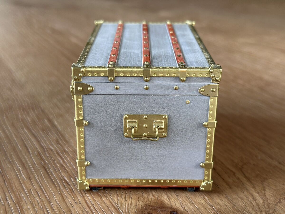 Louis Vuitton Mini Zinc Steamer Trunk Paperweight Desk Louis Vuitton Mini Zinc Steamer Trunk Paperweight Desk