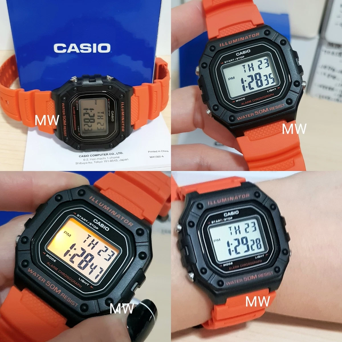 Reloj Casio Hombre W-218h Deportivo Sumergible Luz Color de la malla  Celeste Color del bisel Celeste Color del fondo Natural